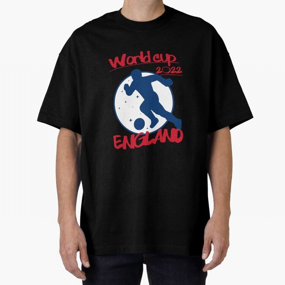 England World Cup 2022 Oversized T-Shirt Join Supporters Worldwide for FIFA World Cup 2026 USA Canada Mexico Connected to Cristiano Ronaldo, Spain and Netherlands Energy, Football Festival Excitement, Trophy Ambitions, Country Rivalries and Star
