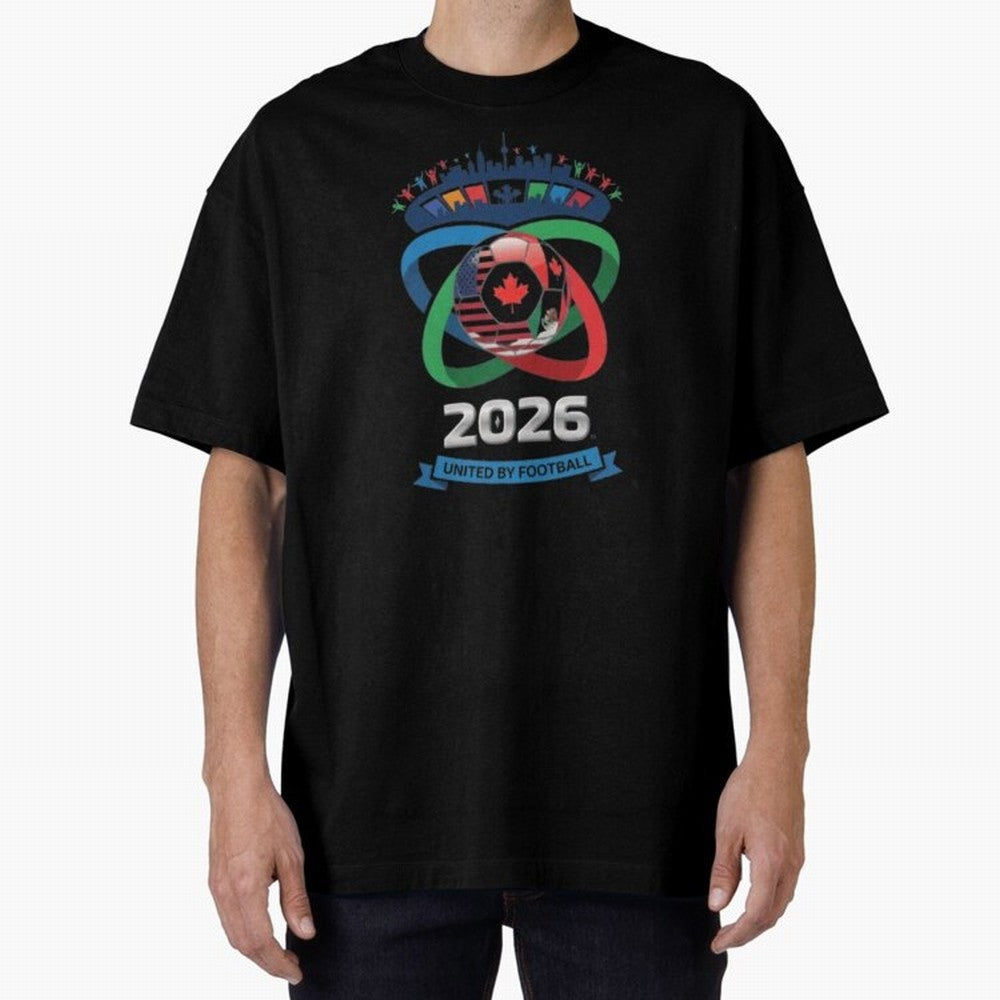 Infinity Loop World Cup 2026 Host Nation Design Oversized T-Shirt Celebrate National Team Dreams in Match Day Hype around FIFA World Cup 2026 USA Canada Mexico, Haaland, Argentina and Brazil, Stadium Memories, Football Loyalty, International Chants