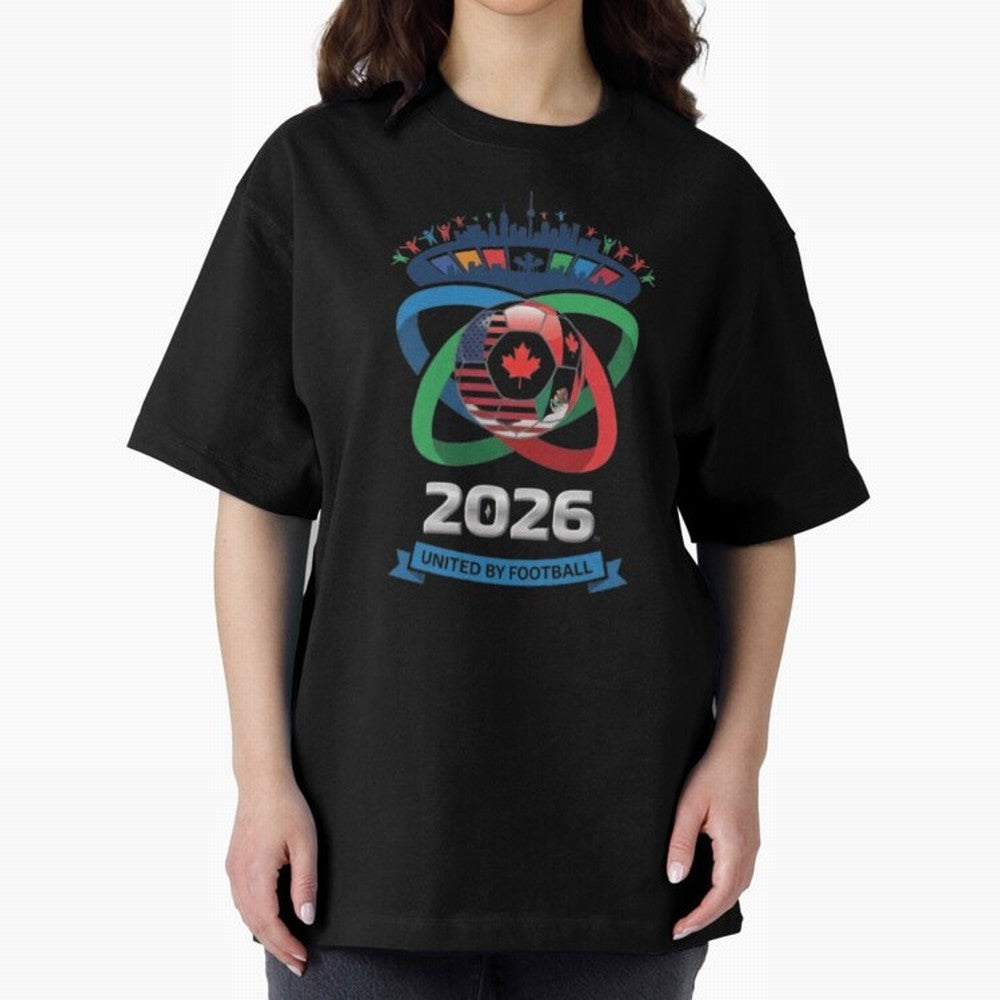 Infinity Loop World Cup 2026 Host Nation Design Oversized T-Shirt Celebrate National Team Dreams in Match Day Hype around FIFA World Cup 2026 USA Canada Mexico, Haaland, Argentina and Brazil, Stadium Memories, Football Loyalty, International Chants
