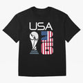 USA 2026 Soccer World Cup Trophy American Flag Design Oversized T-Shirt Upgrade Global Football Passion for FIFA World Cup 2026 USA Canada Mexico, Highlighting Cristiano Ronaldo, Haaland and CR7, Argentina, France and Brazil, Football Festival