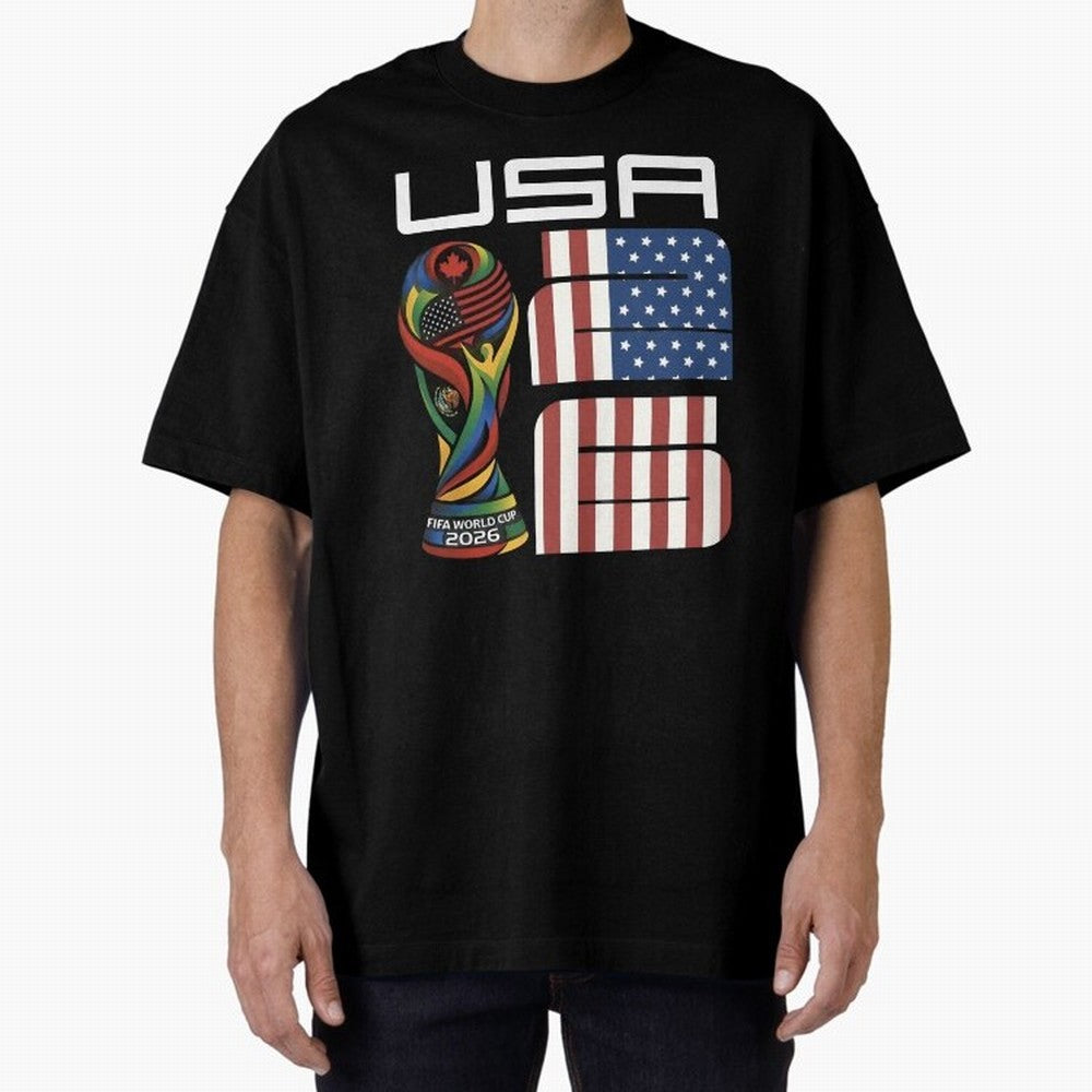 USA World Cup 2026 Host Nation Soccer Design Oversized T-Shirt Support the Legends of Global Football Passion for FIFA World Cup 2026, Capturing CR7, Germany, Game Day Rituals, Football Legends, Country Pride and the Road to the Final; Perfect for