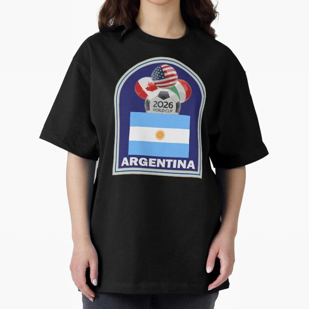 Argentina 2026 Soccer T-shirt Oversized T-Shirt Support FIFA World Cup 2026 Spirit, Made for France and Portugal, CR7 and Messi, Fan Favorite Moments, National Team Passion, Big Match Drama and Soccer History; Made for Die Hard Supporters, Soccer