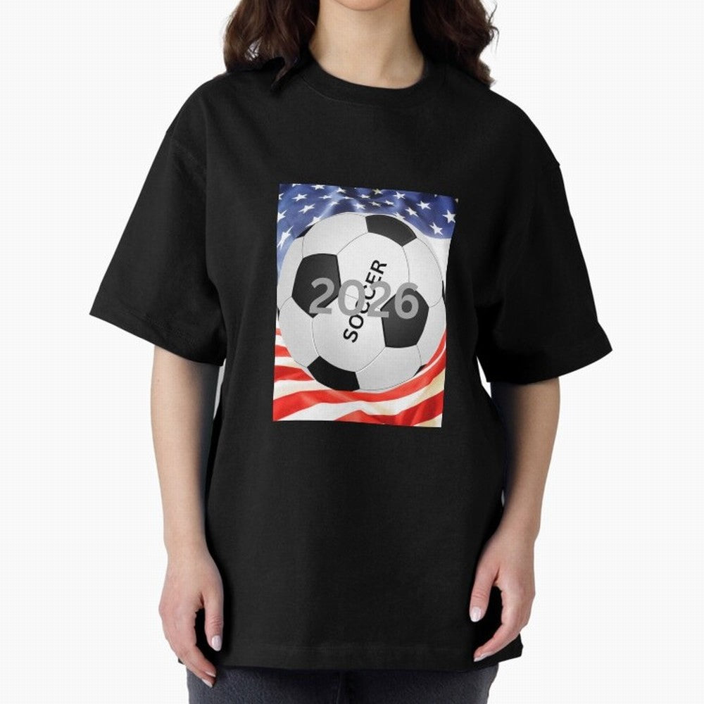 THIS IS SOCCER 2026 Oversized T-Shirt Show Your Love for Global Football Passion for FIFA World Cup 2026 USA Canada Mexico, Capturing CR7 and Messi, England and Germany, Vintage Soccer Flavor, Modern Football Stars, National Flags and Final Night