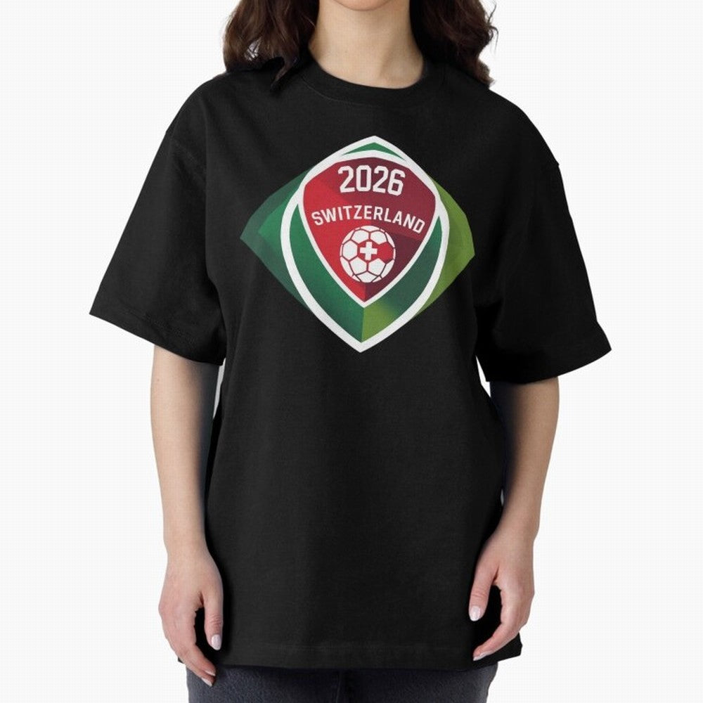 Switzerland 2026 Oversized T-Shirt Enjoy FIFA World Cup 2026 Group Stage for Fans of Neymar and Brazil, Portugal and Argentina, Bringing Vintage Soccer Flavor, Modern Football Stars, National Flags and Final Night Emotion; Created for Match Day