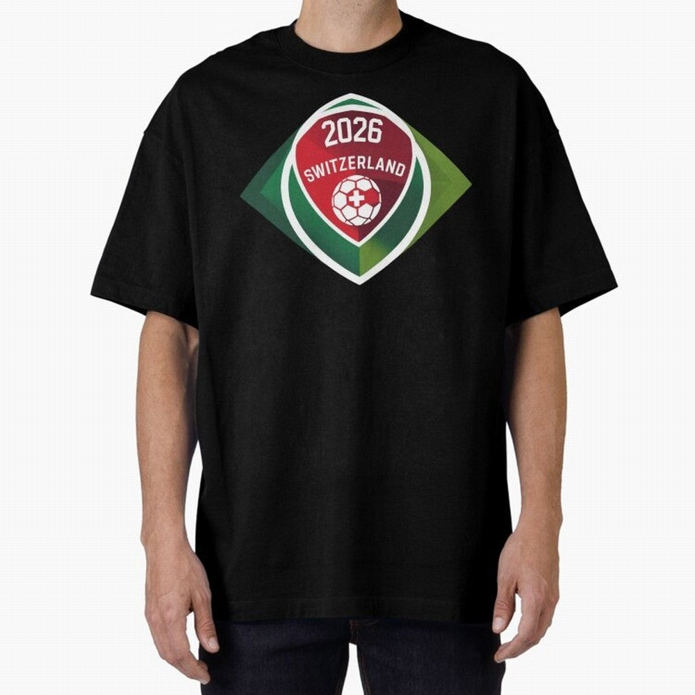 Switzerland 2026 Oversized T-Shirt Enjoy FIFA World Cup 2026 Group Stage for Fans of Neymar and Brazil, Portugal and Argentina, Bringing Vintage Soccer Flavor, Modern Football Stars, National Flags and Final Night Emotion; Created for Match Day