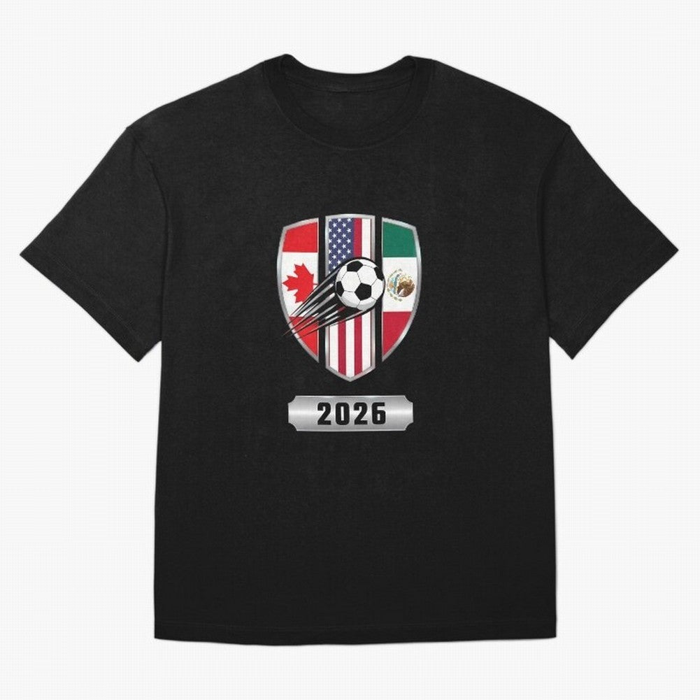 North United America Shield 2026 Cup Oversized T-Shirt Show Match Day Excitement for Global Football Passion for FIFA World Cup 2026, Made for CR7, Argentina, France and Brazil, Match Day Excitement, Supporter Culture, Golden Goals and Global