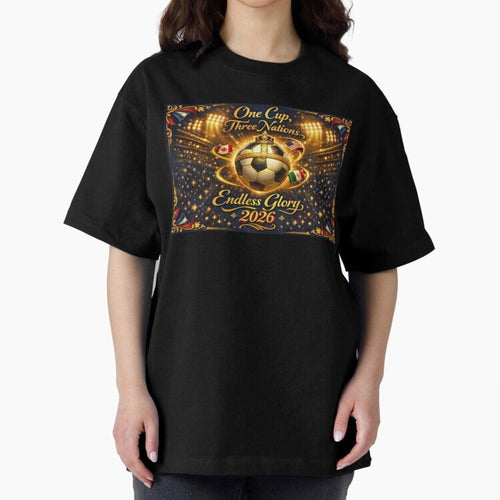 2026 World Cup Celebration inpired by renaissance art Oversized T-Shirt Carry the Dream of Global Football Passion for FIFA World Cup 2026, Built around Messi, CR7 and Mbappe, Brazil, Championship Spirit, Famous Goals, Roaring Crowds and