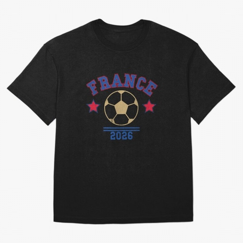 France 2026 ¡ª Vintage Soccer Tee Oversized T-Shirt Bring Bold Fan Energy to Global Football Passion for FIFA World Cup 2026 Group Stage, Highlighting Haaland and Mbappe, Spain and Netherlands, Football Passion, Legendary Performances, Festival