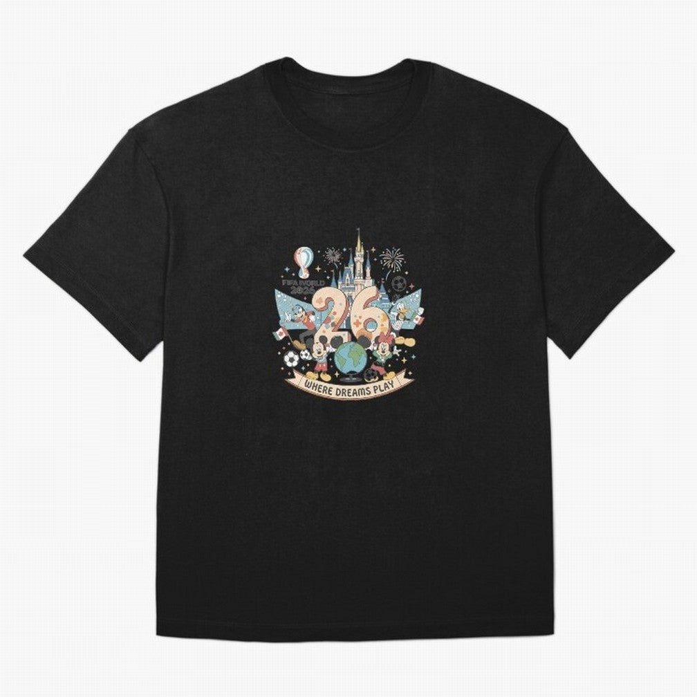 Dreamland Football 26 Oversized T-Shirt Cheer for FIFA World Cup 2026 Spirit, Highlighting England, Messi, CR7 and Mbappe, Championship Spirit, Famous Goals, Roaring Crowds and International Football Unity; Perfect for Supporters Who Want Bold