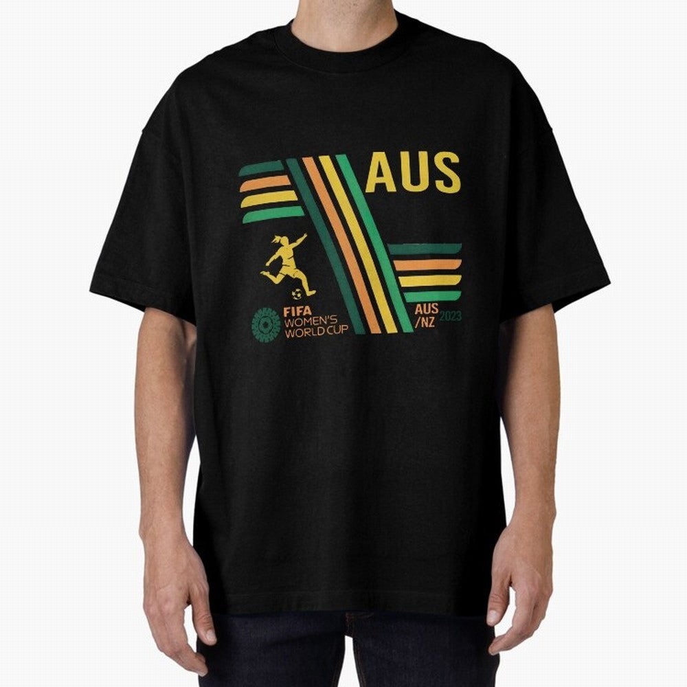 Australia Women's World Cup Oversized T-Shirt Showcase Global Football Passion for FIFA World Cup 2026, Built around Messi, Brazil, Global Supporter Spirit, Legendary Goals, National Colors and Tournament Celebration; Perfect for Supporters Who