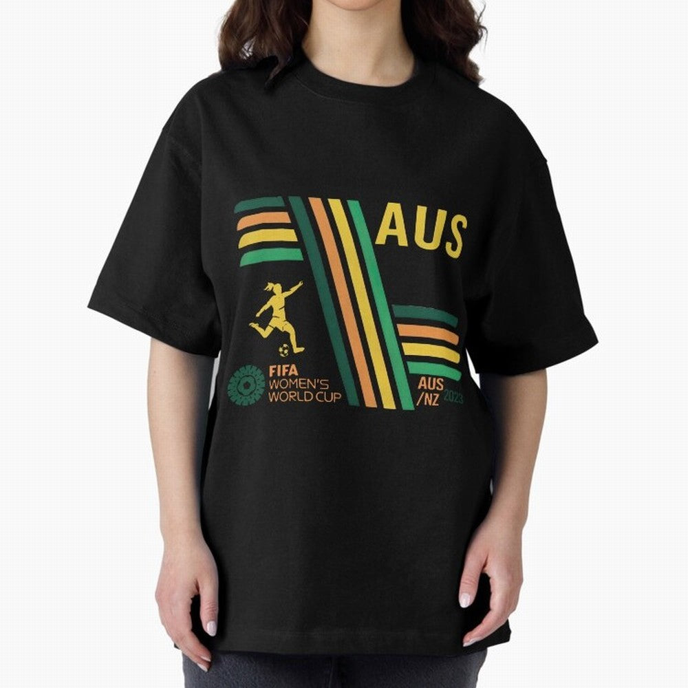 Australia Women's World Cup Oversized T-Shirt Showcase Global Football Passion for FIFA World Cup 2026, Built around Messi, Brazil, Global Supporter Spirit, Legendary Goals, National Colors and Tournament Celebration; Perfect for Supporters Who