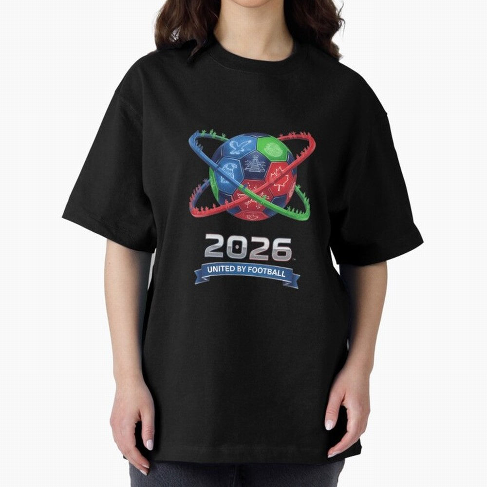 United By Football 2026 Global Connectivity Oversized T-Shirt Unlock Match Day Hype around FIFA World Cup 2026, Cristiano Ronaldo, Haaland and CR7, Argentina and Brazil, Classic Soccer Heritage, Championship Pressure, Fan Loyalty and International