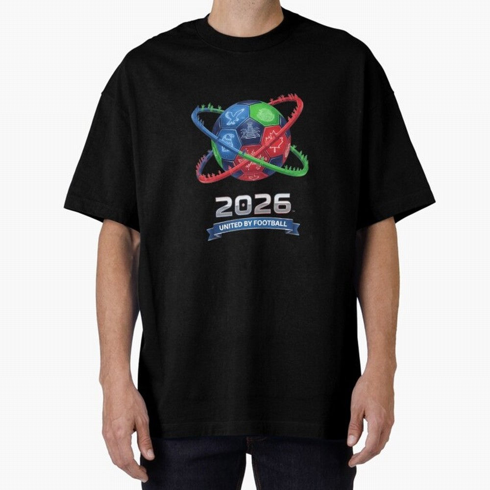 United By Football 2026 Global Connectivity Oversized T-Shirt Unlock Match Day Hype around FIFA World Cup 2026, Cristiano Ronaldo, Haaland and CR7, Argentina and Brazil, Classic Soccer Heritage, Championship Pressure, Fan Loyalty and International