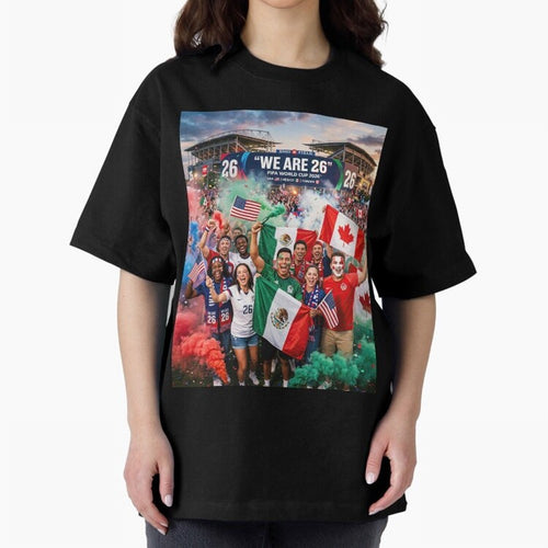 2026 World Cup Fans Celebrate Oversized T-Shirt Show Your Love for the FIFA World Cup 2026 Journey through Mbappe Highlights, England, France and Netherlands Pride, Global Supporter Spirit, Legendary Goals, National Colors and Tournament