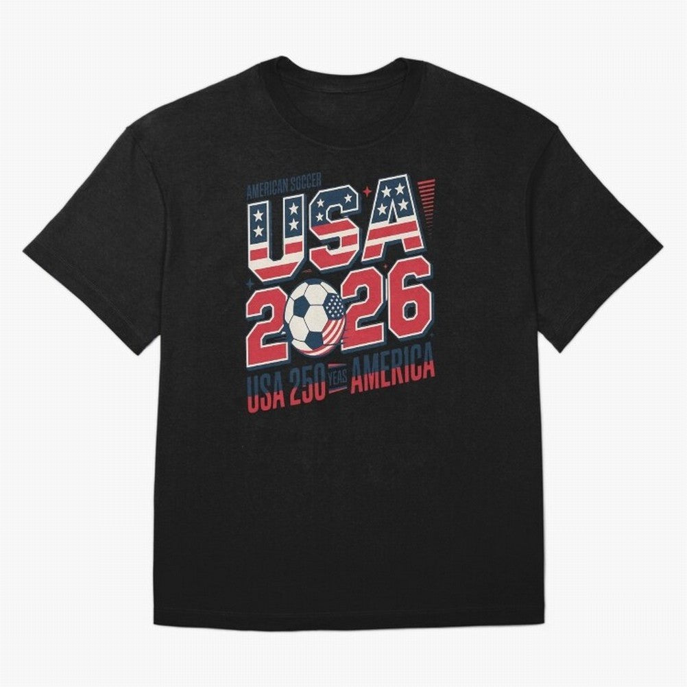 USA Soccer 250 Years 1776 -2026 Oversized T-Shirt Join Supporters Worldwide for FIFA World Cup 2026 Spirit, Driven by Brazil, Portugal and Argentina, CR7 and Messi, Game Day Rituals, Football Legends, Country Pride and the Road to the Final;