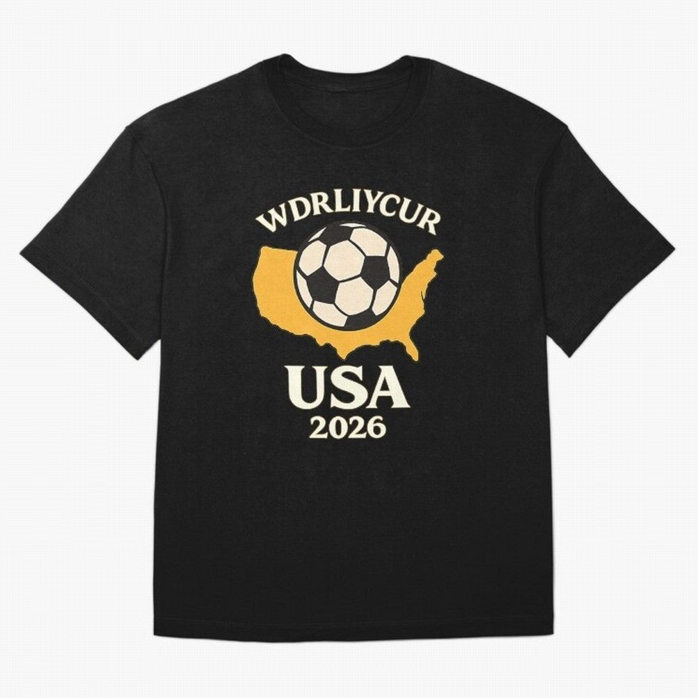 World Cup 2026 USA Soccer Fan T-Shirt Oversized T-Shirt Celebrate the Road through FIFA World Cup 2026 Group Stage Spirit, Centered on England and Germany, CR7 and Messi, Vintage Soccer Flavor, Modern Football Stars, National Flags and Final Night