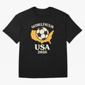 World Cup 2026 USA Soccer Fan T-Shirt Oversized T-Shirt Celebrate the Road through FIFA World Cup 2026 Group Stage Spirit, Centered on England and Germany, CR7 and Messi, Vintage Soccer Flavor, Modern Football Stars, National Flags and Final Night