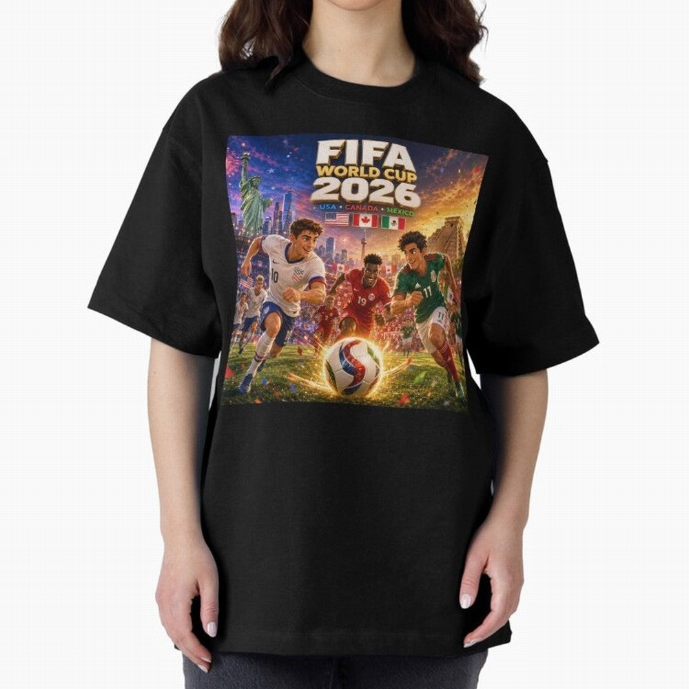 North America Football Festival 2026 #football 2026 Oversized T-Shirt Show Support during FIFA World Cup 2026 Group Stage for Fans of Haaland and Mbappe and England, Bringing Fan Favorite Moments, National Team Passion, Big Match Drama and Soccer