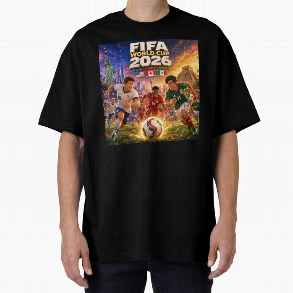 North America Football Festival 2026 #football 2026 Oversized T-Shirt Show Support during FIFA World Cup 2026 Group Stage for Fans of Haaland and Mbappe and England, Bringing Fan Favorite Moments, National Team Passion, Big Match Drama and Soccer