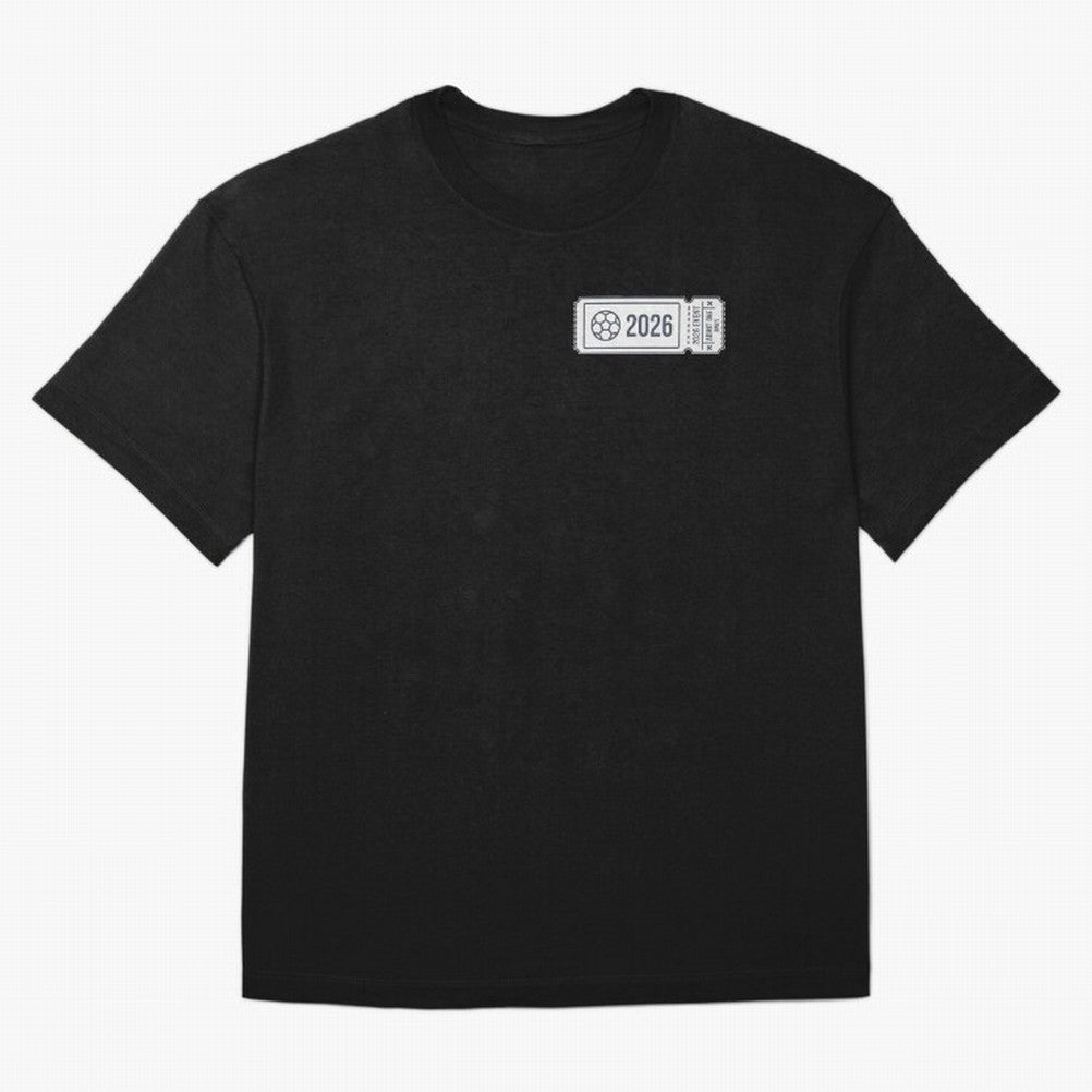 World Cup 2026 EVENT Ticket Admit One Design Oversized T-Shirt Feel the Trophy Chase of FIFA World Cup 2026 Group Stage for Fans of Haaland and Mbappe and Brazil, Bringing Stadium Memories, Football Loyalty, International Chants and Championship