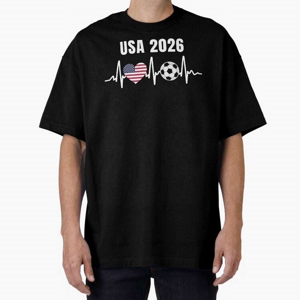 Soccer USA 2026 American Flag America World Cup Fan Gift Oversized T-Shirt Relive Global Football Passion for FIFA World Cup 2026 Group Stage, Made for Neymar, Brazil, Champion Mindset, Group Stage Buzz, Knockout Tension and Passionate Fan Culture;