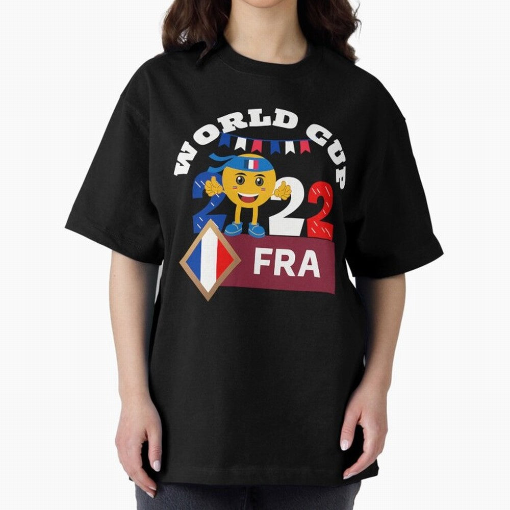 Fifa World Cup 2022. France 2022. Qatar 2022 Oversized T-Shirt Live the Energy of FIFA World Cup 2026 Group Stage Built around Haaland and Mbappe, Spain Energy, Vintage Soccer Flavor, Modern Football Stars, National Flags and Final Night Emotion;