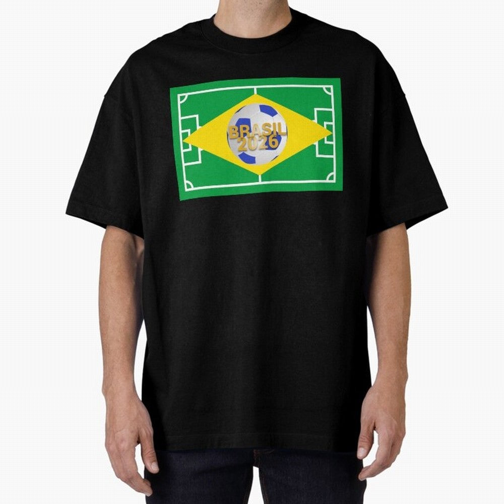 Brazil World Cup 2026 Oversized T-Shirt Feel Match Day Hype around FIFA World Cup 2026 USA Canada Mexico, Messi, Argentina, France and Brazil, Football Festival Excitement, Trophy Ambitions, Country Rivalries and Star Player Buzz; Great for Watch