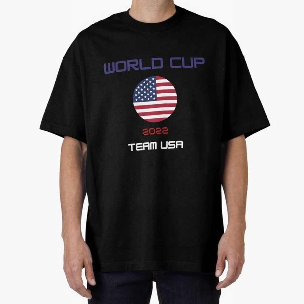 World cup 2022 Team USA Oversized T-Shirt Build Match Day Hype around FIFA World Cup 2026 Group Stage, Messi, CR7 and Mbappe, England, Supporter Pride, Iconic Celebrations, Legendary Names and Global Match Day Energy; Perfect for Fans, Collectors,