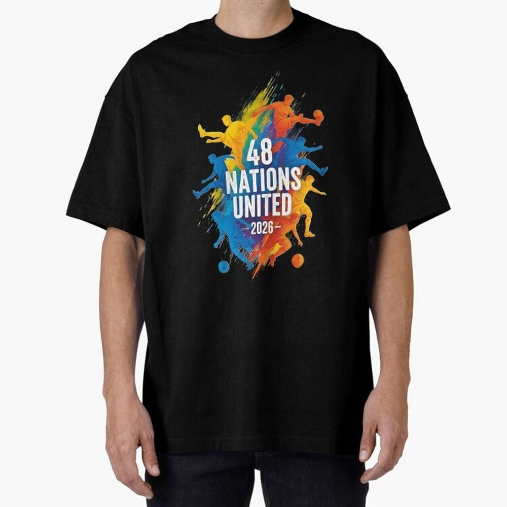 The Unity of World Football Oversized T-Shirt Live for the Drama of Match Day Hype around FIFA World Cup 2026, Messi, Netherlands, Sports Nostalgia, International Competition, Famous Players and Unforgettable Victories; Ideal for Fans Who Follow