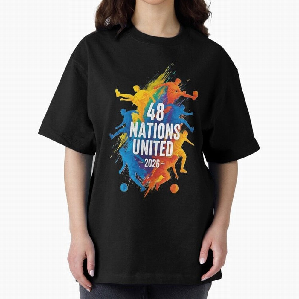 The Unity of World Football Oversized T-Shirt Live for the Drama of Match Day Hype around FIFA World Cup 2026, Messi, Netherlands, Sports Nostalgia, International Competition, Famous Players and Unforgettable Victories; Ideal for Fans Who Follow