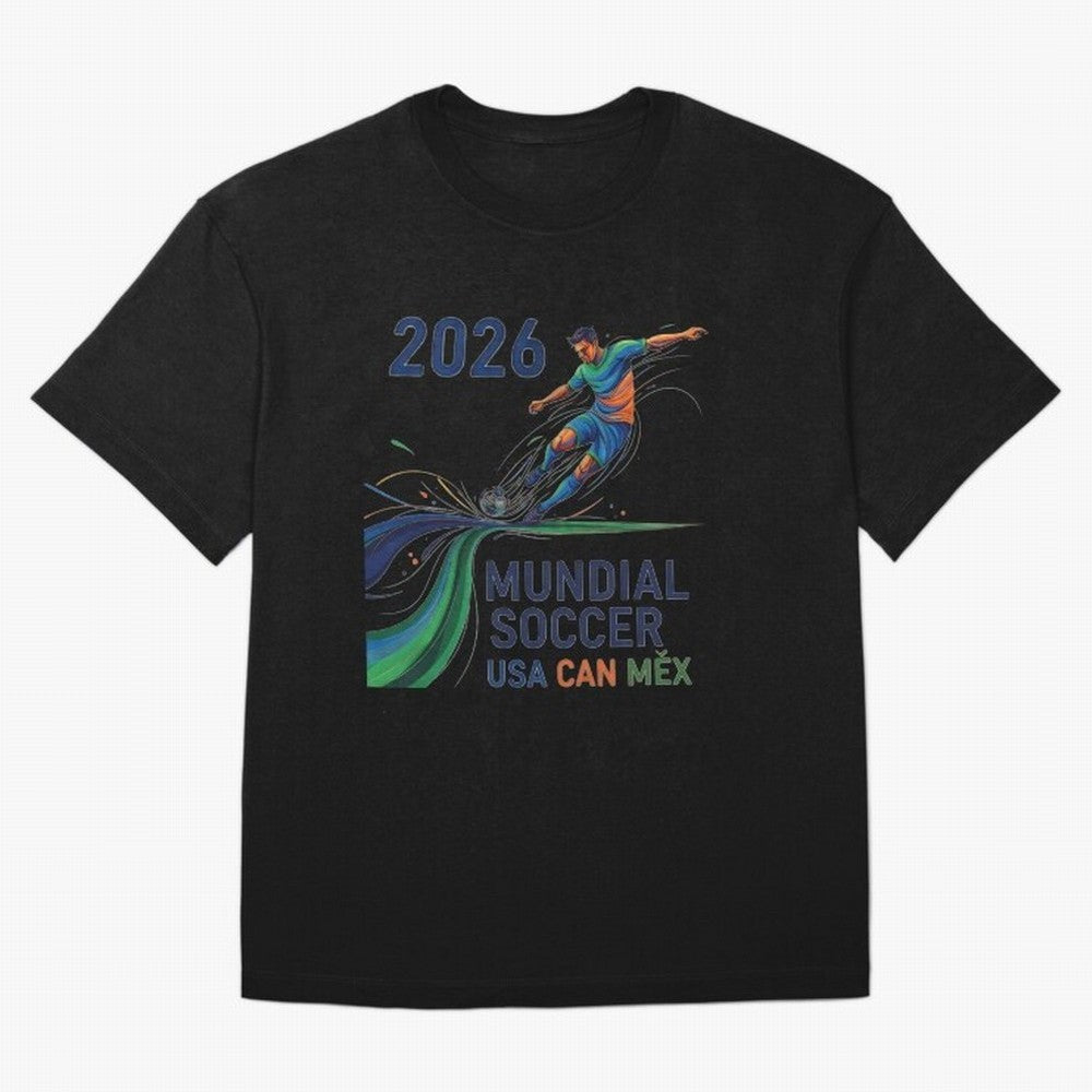 Triangular Goal Art 2026 Oversized T-Shirt Honor Champions and Dreams in FIFA World Cup 2026 USA Canada Mexico Built around Mbappe and Neymar, Germany Energy, Vintage Soccer Flavor, Modern Football Stars, National Flags and Final Night Emotion;