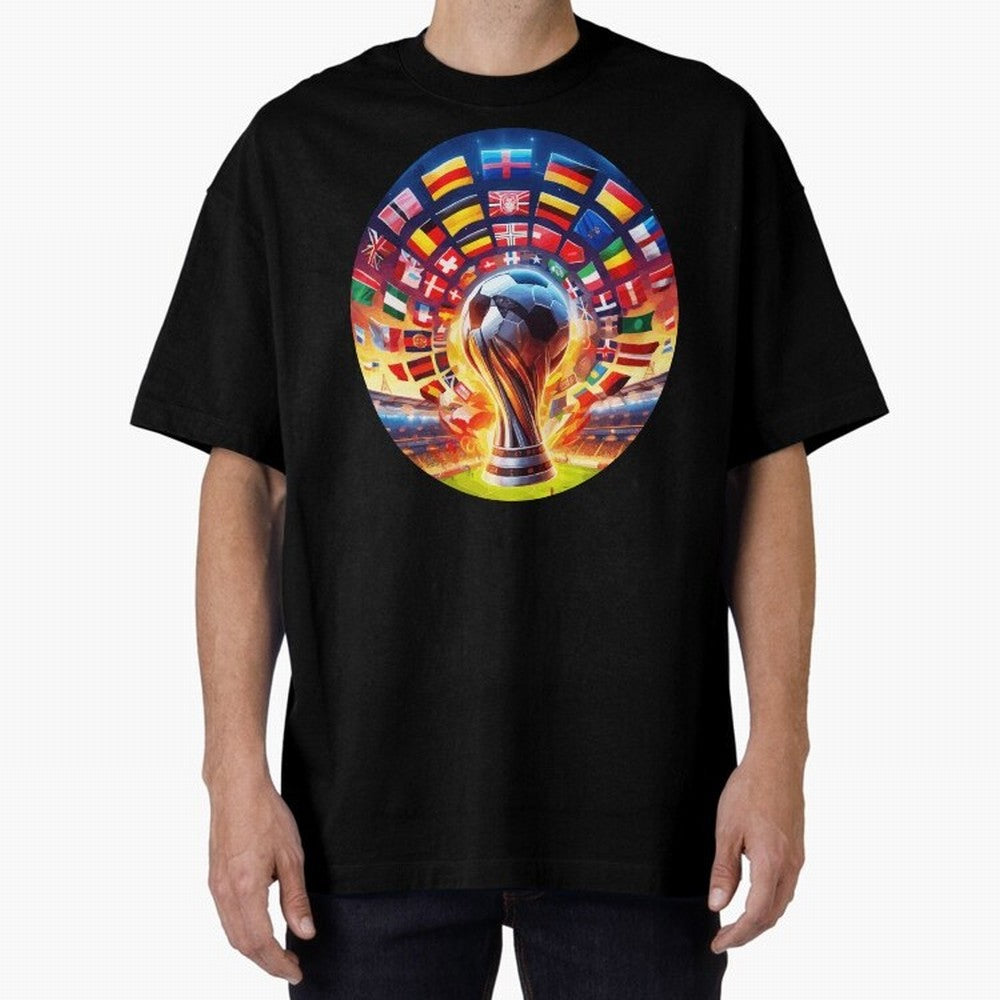 Global Football Fever (The Road to Victory) Oversized T-Shirt Celebrate Rivalries and Pride in FIFA World Cup 2026 USA Canada Mexico Filled with Neymar, France and Portugal Energy, Supporter Pride, Iconic Celebrations, Legendary Names and Global