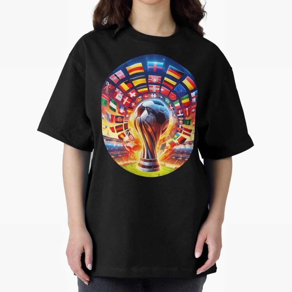 Global Football Fever (The Road to Victory) Oversized T-Shirt Celebrate Rivalries and Pride in FIFA World Cup 2026 USA Canada Mexico Filled with Neymar, France and Portugal Energy, Supporter Pride, Iconic Celebrations, Legendary Names and Global