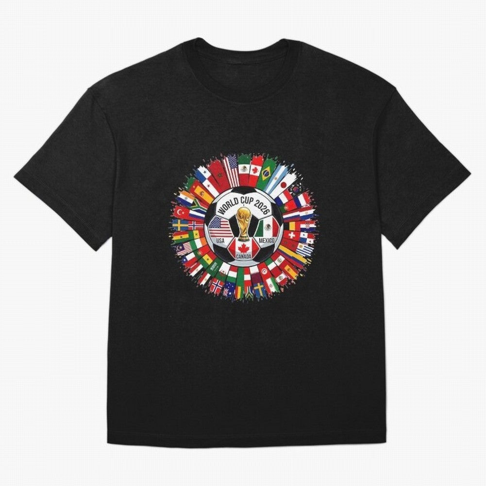 USA Canada Mexico 2026 Football Celebration Fan Art Oversized T-Shirt Feel the Roar of FIFA World Cup 2026 Spirit, Celebrating Spain and Netherlands, Mbappe, Football Passion, Legendary Performances, Festival Vibes and Supporter Community; Made for