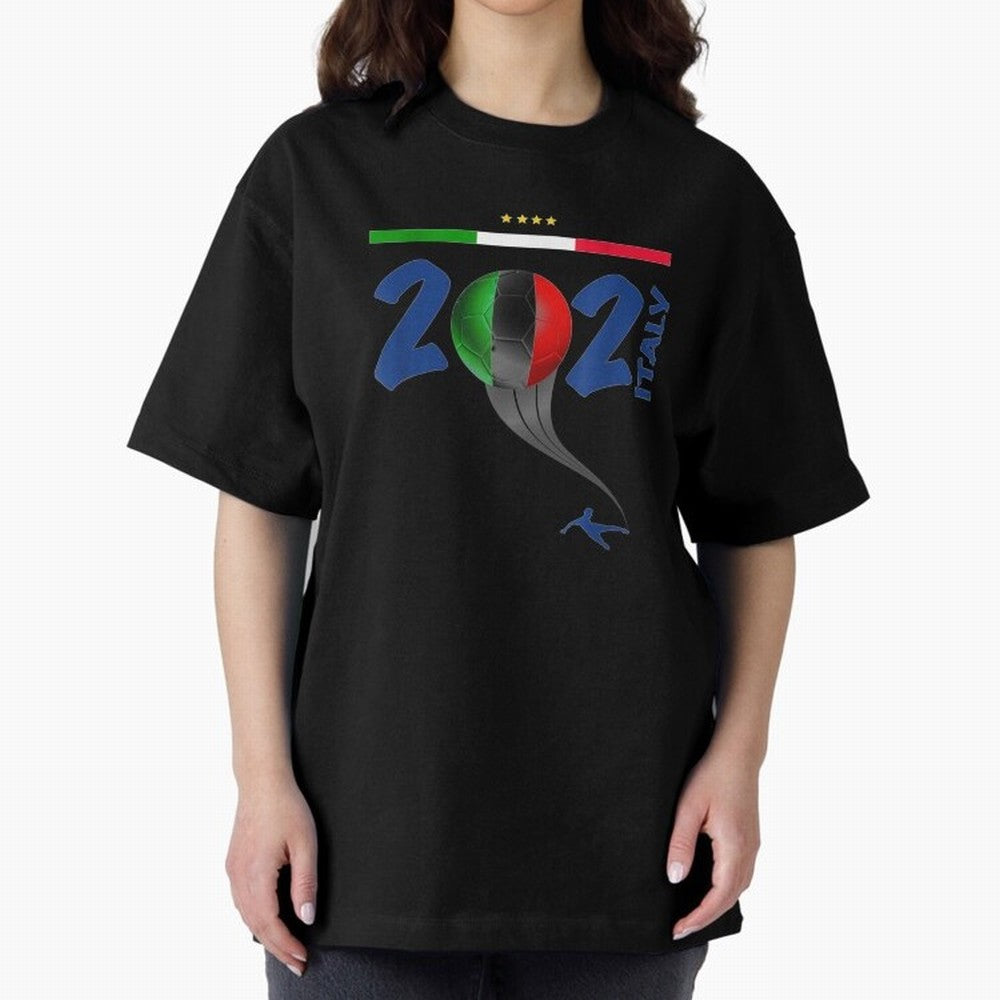 Italy Football - Italian Soccer National Team Oversized T-Shirt Turn Football Passion into FIFA World Cup 2026 Group Stage Spirit, Made for Germany, Neymar, Haaland and Cristiano Ronaldo, Stadium Chants, National Pride, Trophy Dreams and