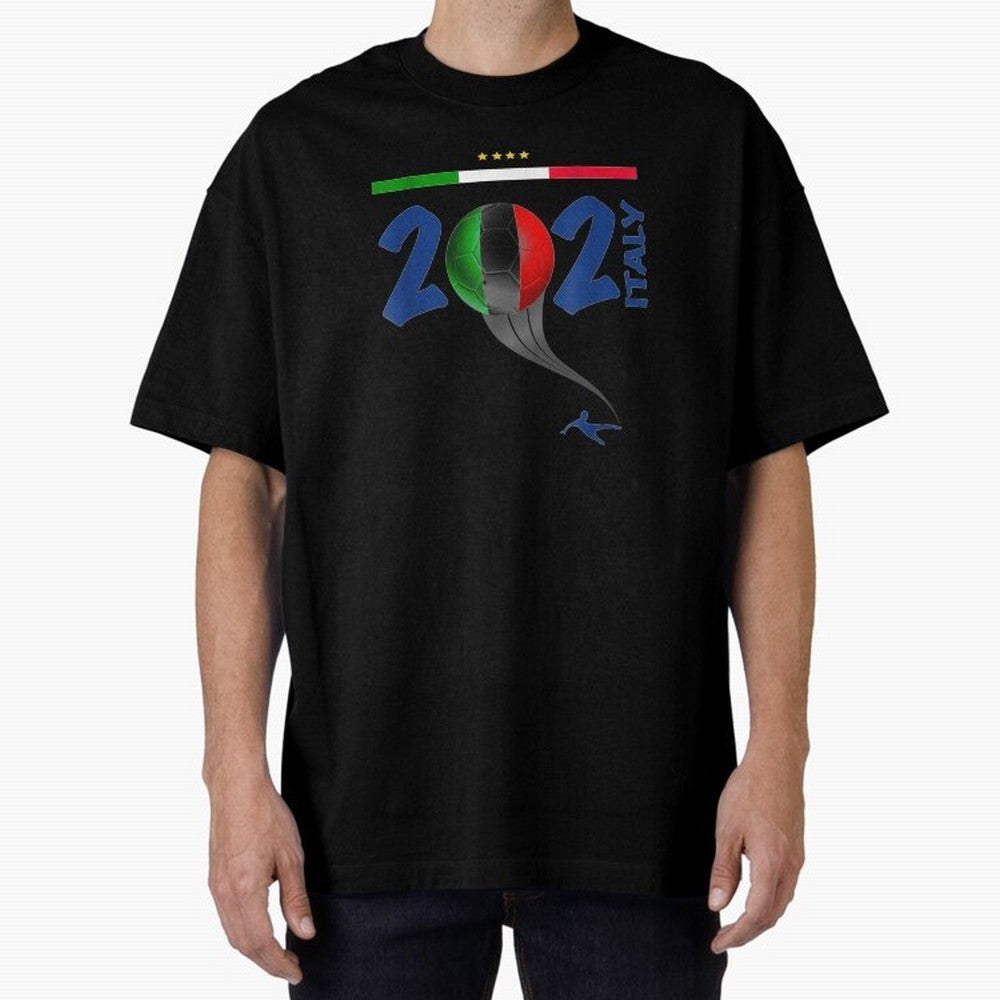 Italy Football - Italian Soccer National Team Oversized T-Shirt Turn Football Passion into FIFA World Cup 2026 Group Stage Spirit, Made for Germany, Neymar, Haaland and Cristiano Ronaldo, Stadium Chants, National Pride, Trophy Dreams and