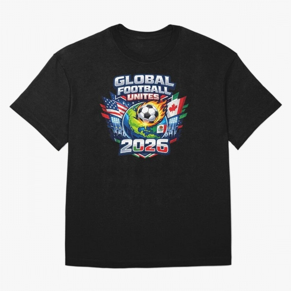 Global Football Unites 2026 USA Canada Mexico Oversized T-Shirt Treasure the FIFA World Cup 2026 Group Stage Journey through Neymar Highlights, Brazil Pride, Sports Nostalgia, International Competition, Famous Players and Unforgettable Victories;