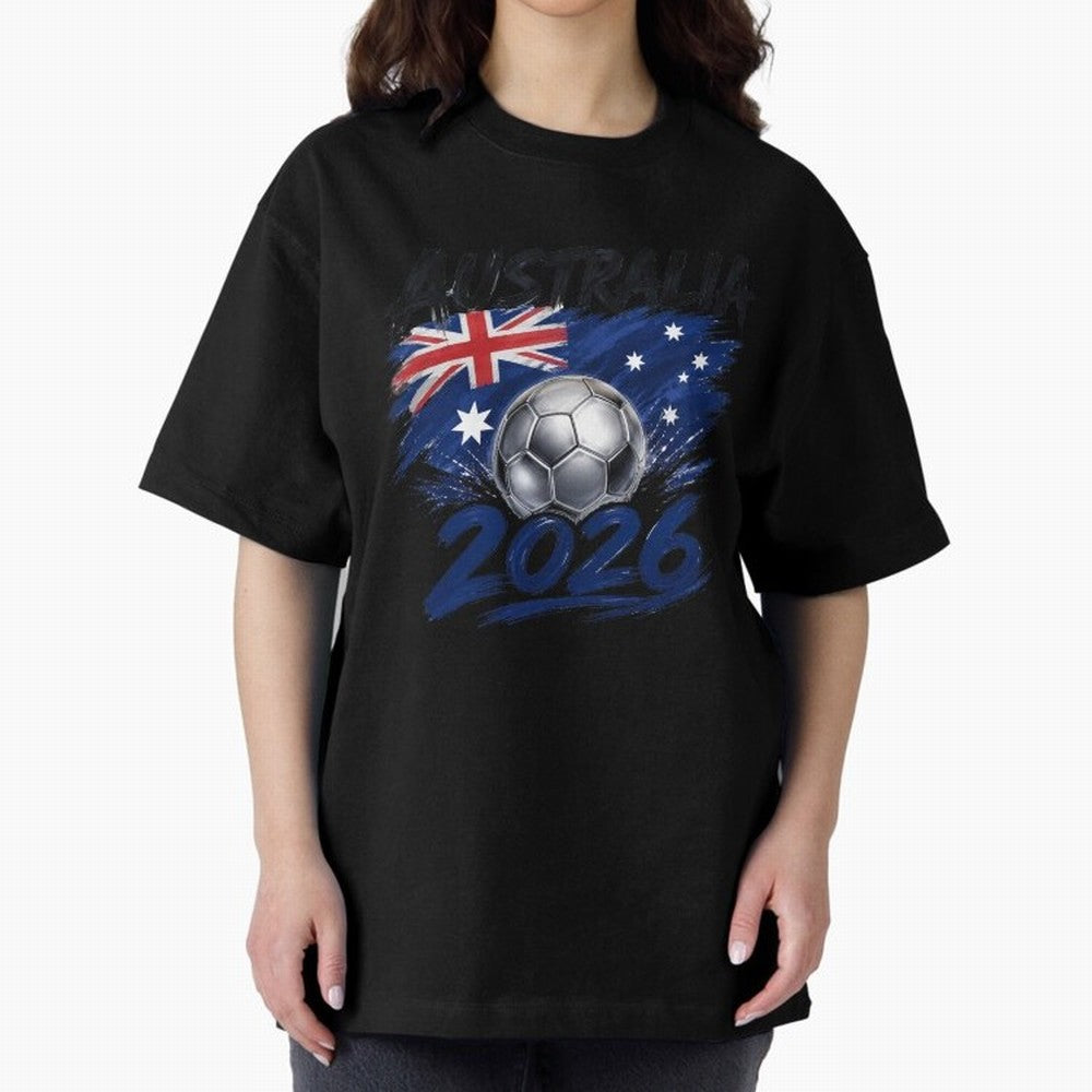 Australia Soccer 2026: Grunge Flag & Football Pride Oversized T-Shirt Carry National Pride through the FIFA World Cup 2026 Journey through Cristiano Ronaldo, Haaland and CR7 Highlights, Brazil Pride, Football History, Final Match Energy, Crowd
