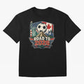 Road to 2026 USA Mexico Canada Soccer Design Oversized T-Shirt Bring a Vintage Feel to the FIFA World Cup 2026 Journey through Neymar, Haaland and Cristiano Ronaldo Highlights, Portugal, Spain and Germany Pride, Fan Favorite Moments, National Team