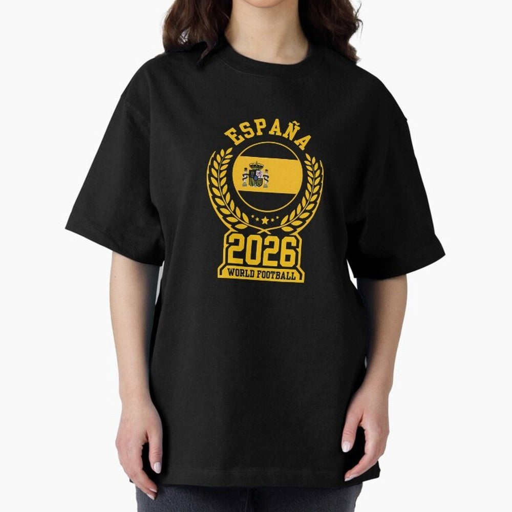 Spain World Football 2026 T-Shirt_87604013 Oversized T-Shirt Celebrate the Biggest Stage of the FIFA World Cup 2026 Journey through Haaland and Mbappe Highlights, Portugal Pride, Goal Celebration Energy, Supporter Heritage, Football Icons and
