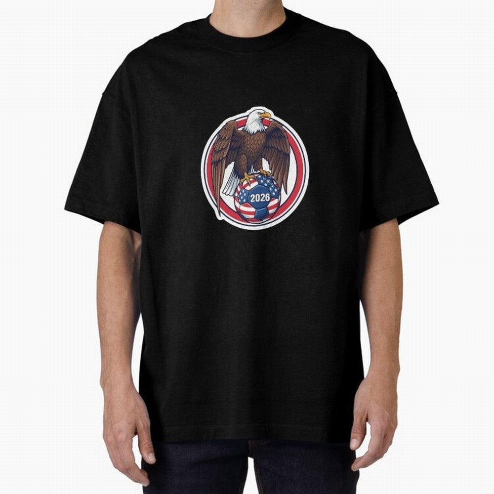 Usa Eagle Soccer 2026 American Pride Football Oversized T-Shirt Keep the Match Day Mood of Match Day Hype around FIFA World Cup 2026 Group Stage, Haaland, Portugal, Spain and Germany, Fan Favorite Moments, National Team Passion, Big Match Drama and