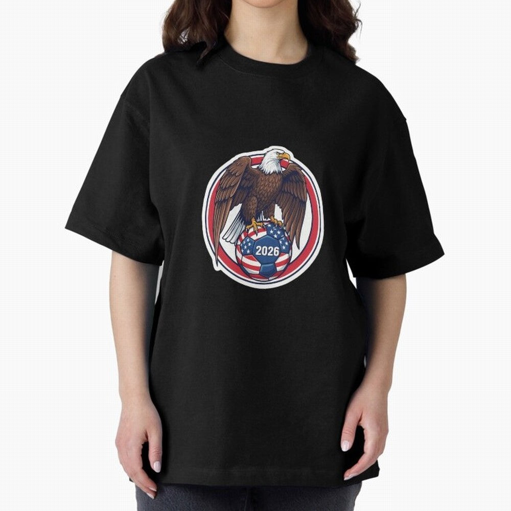 Usa Eagle Soccer 2026 American Pride Football Oversized T-Shirt Keep the Match Day Mood of Match Day Hype around FIFA World Cup 2026 Group Stage, Haaland, Portugal, Spain and Germany, Fan Favorite Moments, National Team Passion, Big Match Drama and