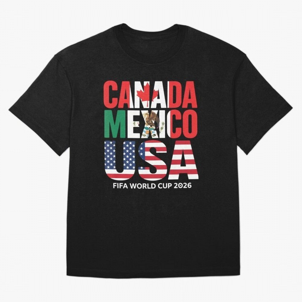 world cup 2026 hosts - canada mexico usa soccer fan Oversized T-Shirt Create the FIFA World Cup 2026 Group Stage Journey through CR7 Highlights, Portugal Pride, Tournament Hype, Historic Matchups, Family Viewing Parties and Global Sports Pride;