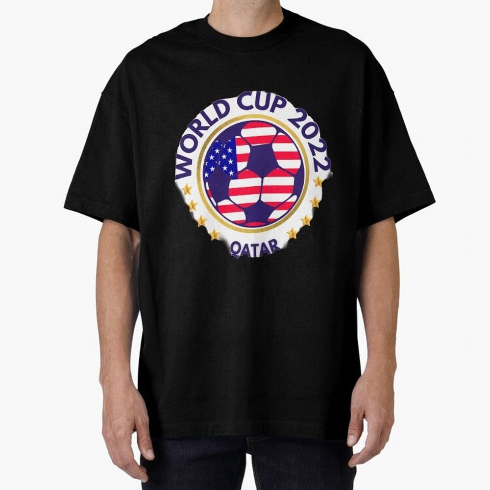 Usa World Cup Oversized T-Shirt Relive FIFA World Cup 2026 Group Stage Spirit, Featuring Portugal, Spain and Germany, Neymar, Haaland and Cristiano Ronaldo, Football Festival Excitement, Trophy Ambitions, Country Rivalries and Star Player Buzz;