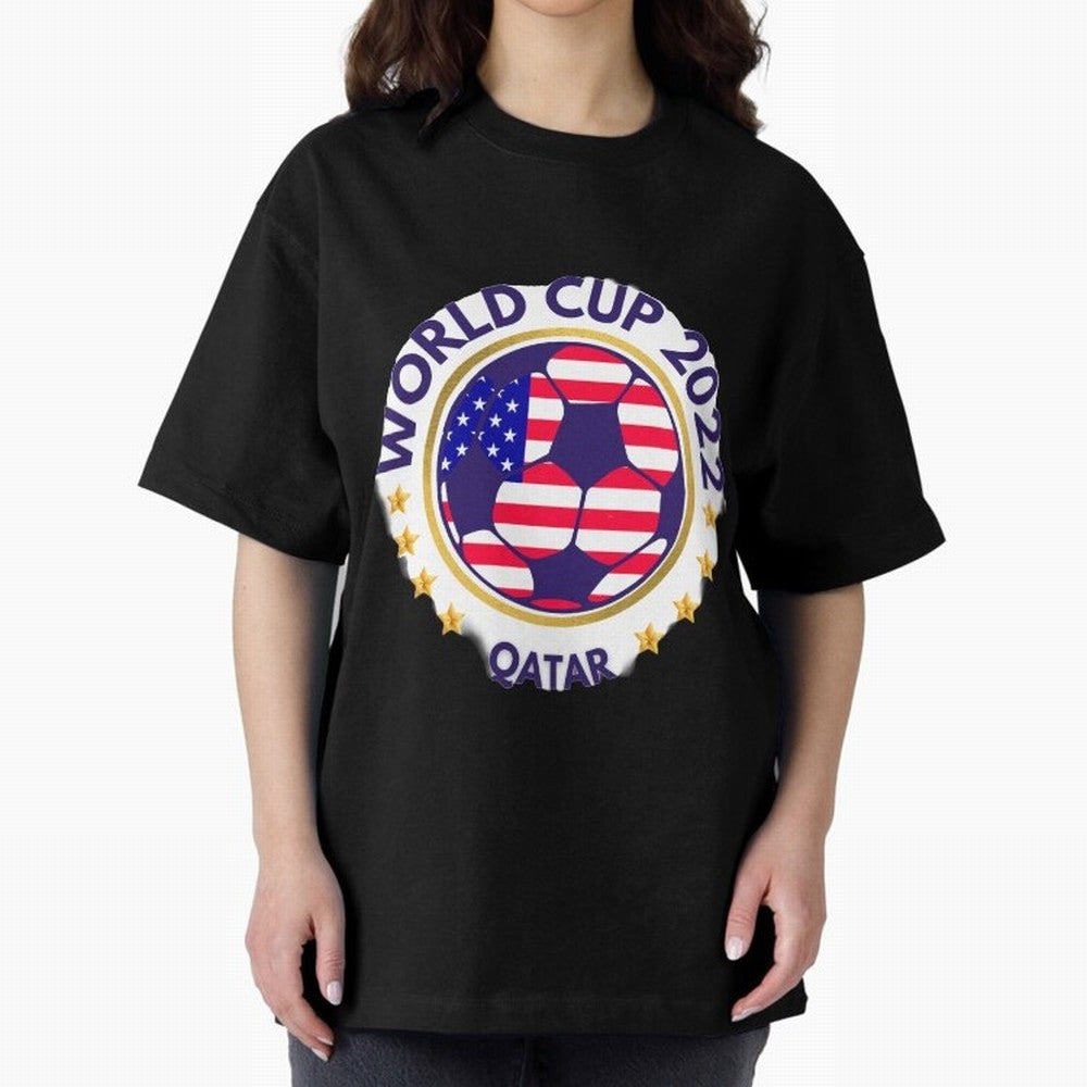 Usa World Cup Oversized T-Shirt Relive FIFA World Cup 2026 Group Stage Spirit, Featuring Portugal, Spain and Germany, Neymar, Haaland and Cristiano Ronaldo, Football Festival Excitement, Trophy Ambitions, Country Rivalries and Star Player Buzz;