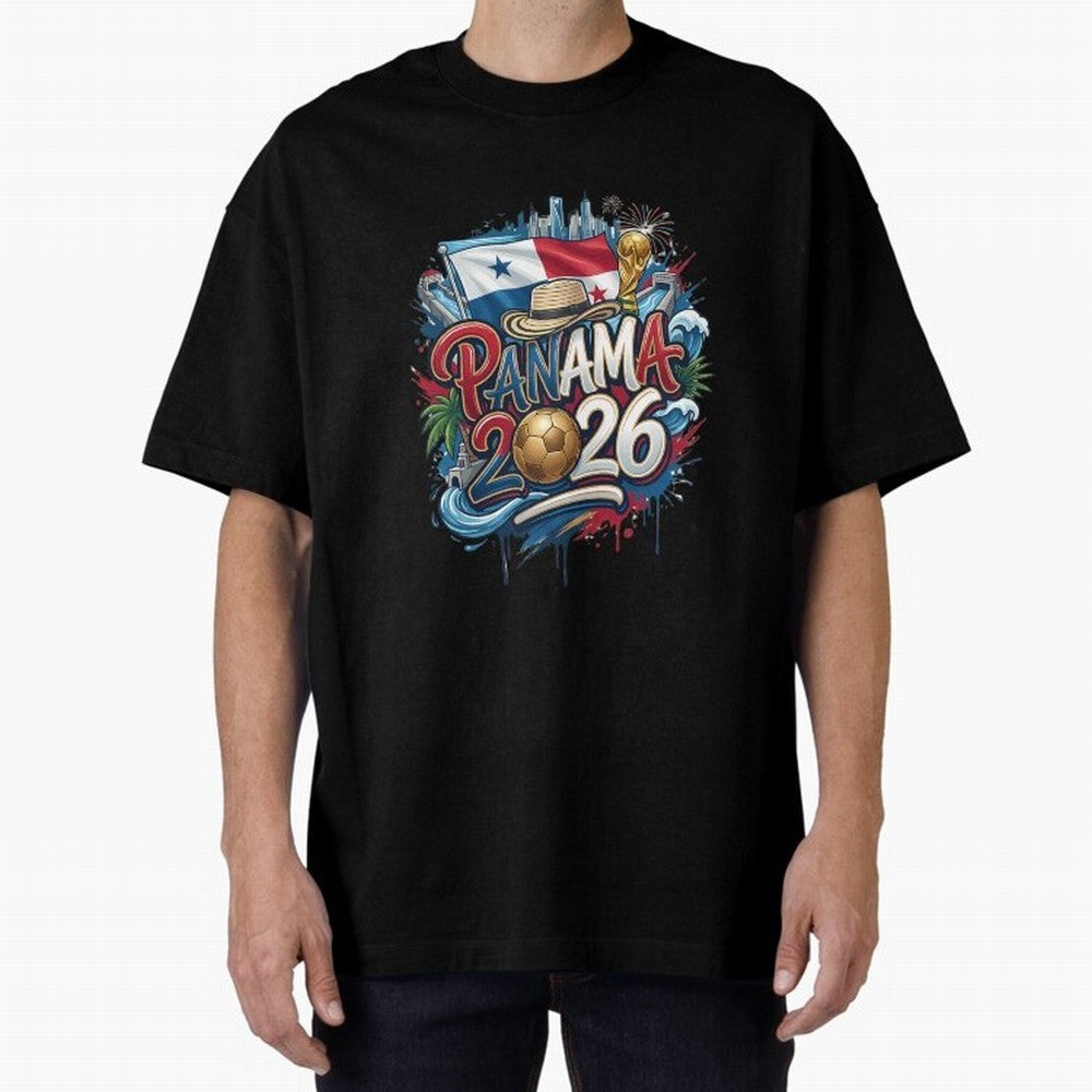 Panama World Cup 2026 Football Legacy Oversized T-Shirt Stand Out with Spirit from the FIFA World Cup 2026 Journey through Neymar, Haaland and Cristiano Ronaldo Highlights, England Pride, Football Passion, Legendary Performances, Festival Vibes and
