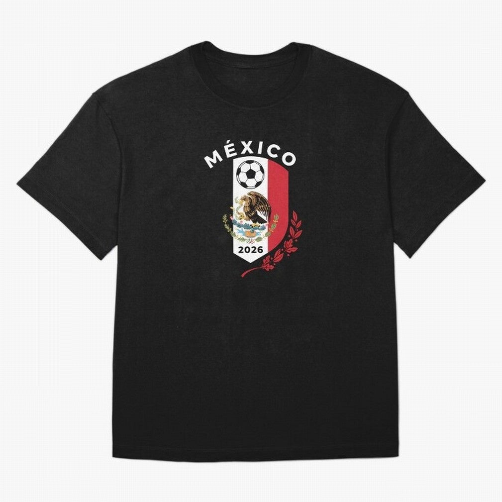 Mexico Emblem World Cup Soccer 2026 Football Crew T-Shirt_83050167 Oversized T-Shirt Follow the Final Road of Global Football Passion for FIFA World Cup 2026 Group Stage, Built around Haaland, Brazil, Vintage Soccer Flavor, Modern Football Stars,