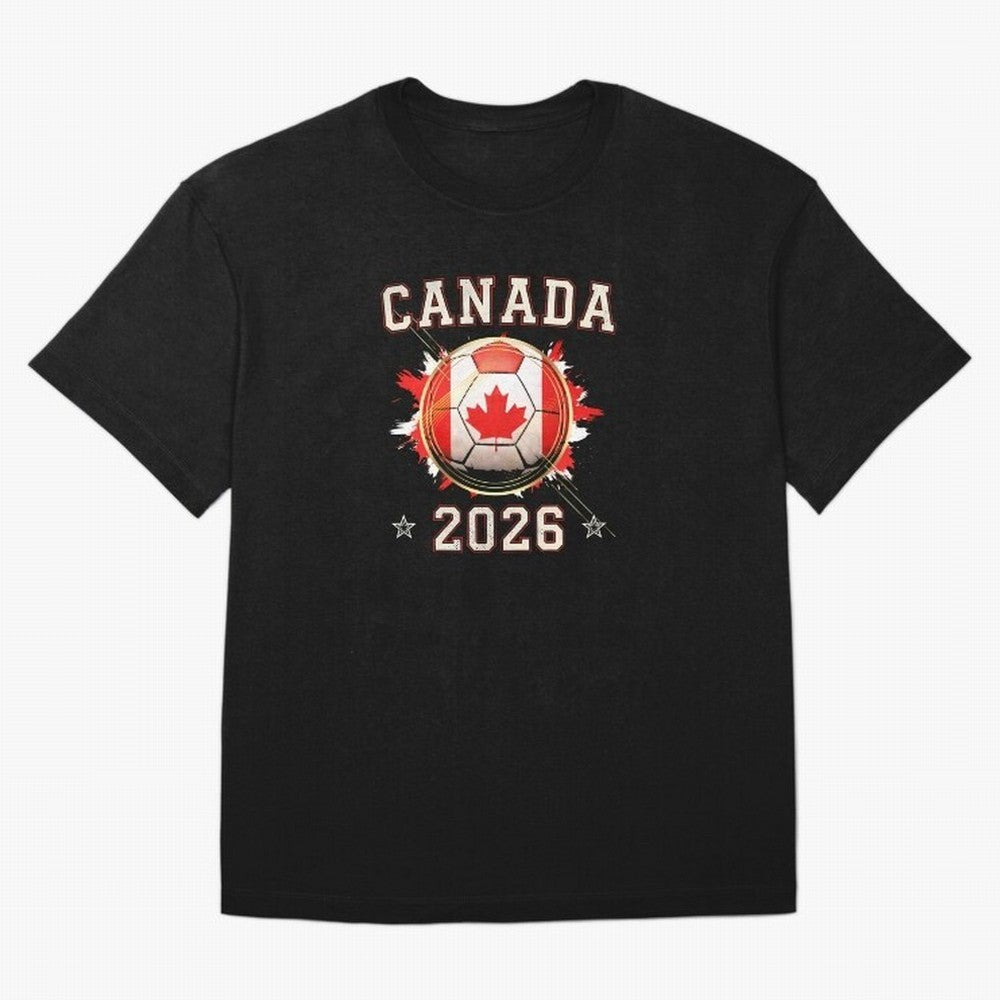 Front Print Canada Soccer World Cup 2026 - Canadian Fan Gift T-Shirt_84561562 Oversized T-Shirt Embrace Global Football Passion for FIFA World Cup 2026, Featuring Neymar, Spain and Netherlands, Sports Nostalgia, International Competition, Famous