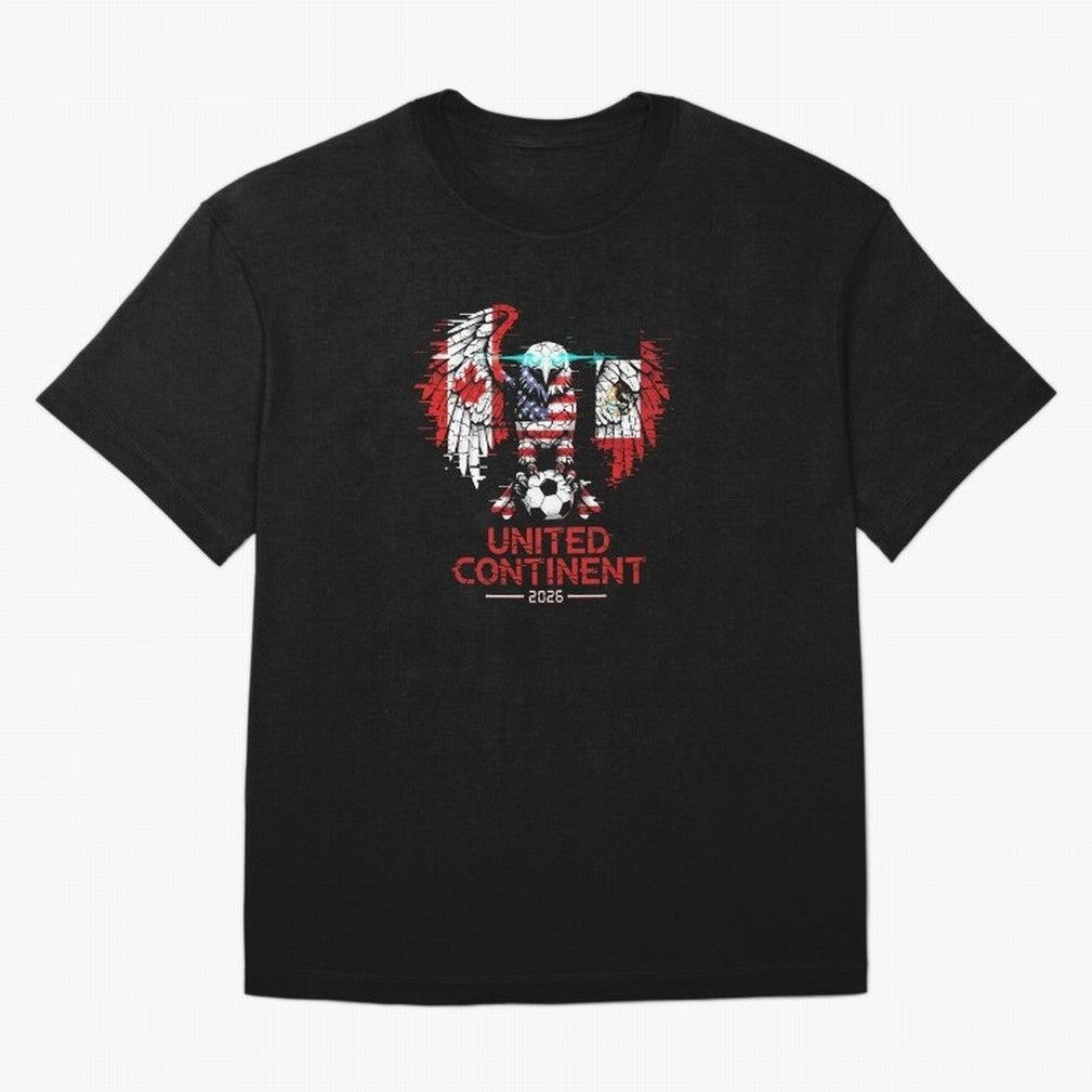 Glitched North America Eagle World Cup Soccer 2026 T-Shirt_83958408 Oversized T-Shirt Bring a Champion Mindset to FIFA World Cup 2026 Group Stage Filled with Messi, Neymar and Mbappe, Germany Energy, Stadium Memories, Football Loyalty,