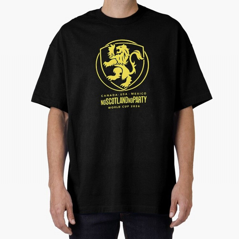 Scotland World Cup 2026 No Scotland No Party T-Shirt_83987455 Oversized T-Shirt Support Iconic Players in FIFA World Cup 2026 Celebrating Messi and Cristiano Ronaldo, Argentina and Brazil Energy, Football History, Final Match Energy, Crowd Noise